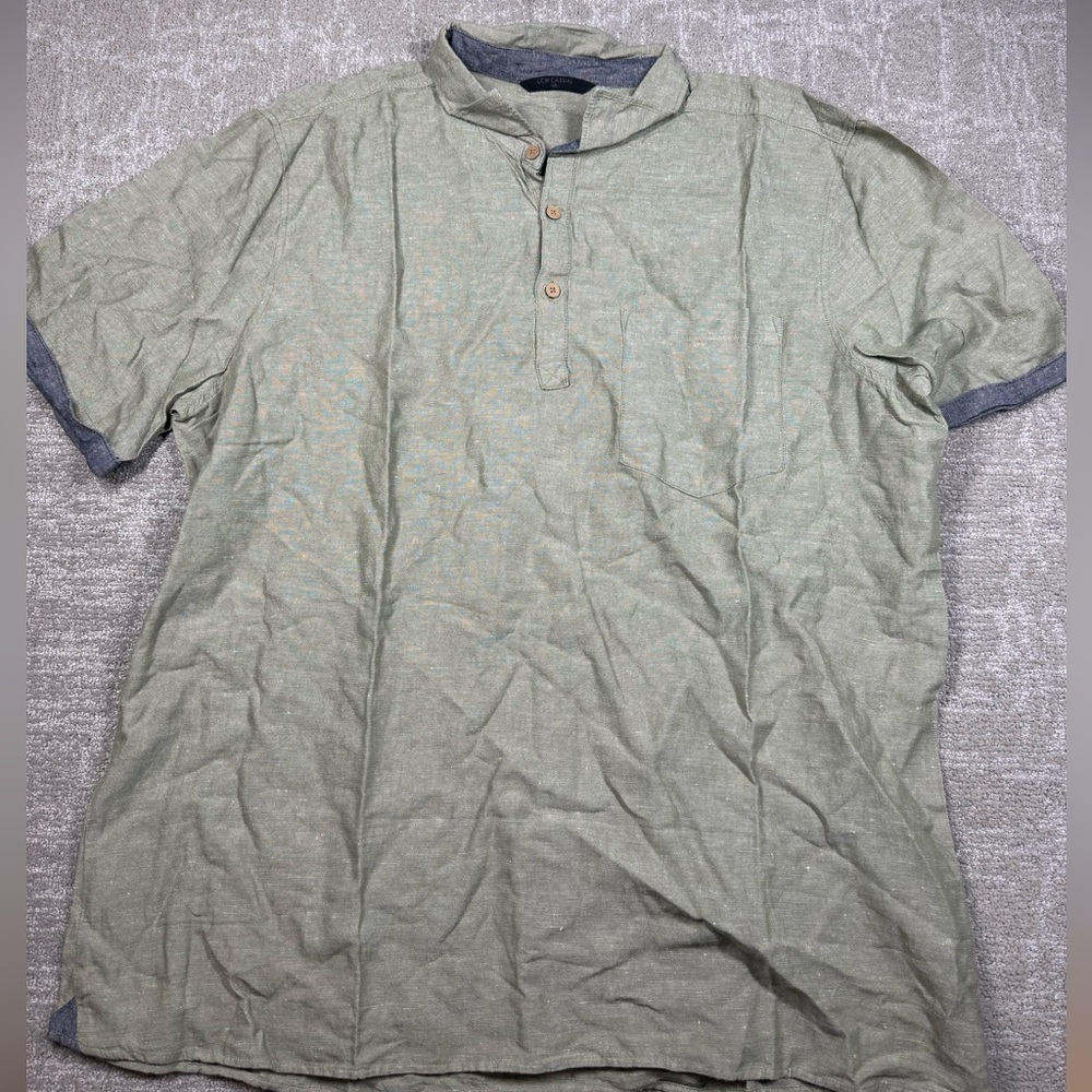 LCW Casual Cotton Line Blend Casual Pop Over Shirt Men Size XXL